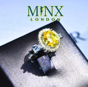 Yellow Diamond Ring | Yellow Diamond Engagement Rings | Canary Yellow Diamond Ring | Halo Wedding Ring | Womens Engagement Ring | Halo Ring