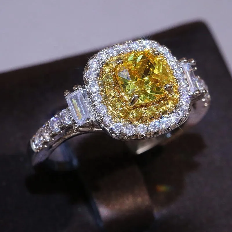 Yellow Diamond Ring | Yellow Diamond Engagement Rings | Canary Yellow Diamond Ring