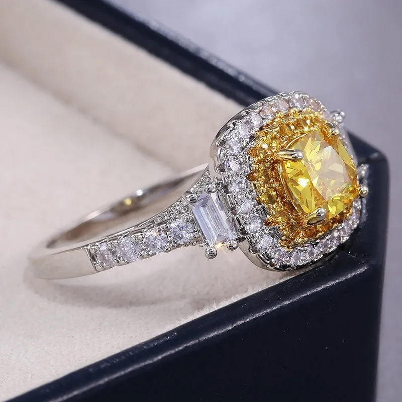 Yellow Diamond Ring | Yellow Diamond Engagement Rings | Canary Yellow Diamond Ring