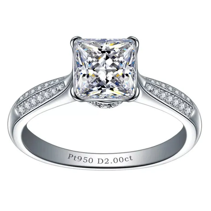 Yellow Diamond Ring | Yellow Diamond Engagement Rings | Platinum Plated Ring | Wedding Ring | Womens Engagement Ring | Solitaire Ring