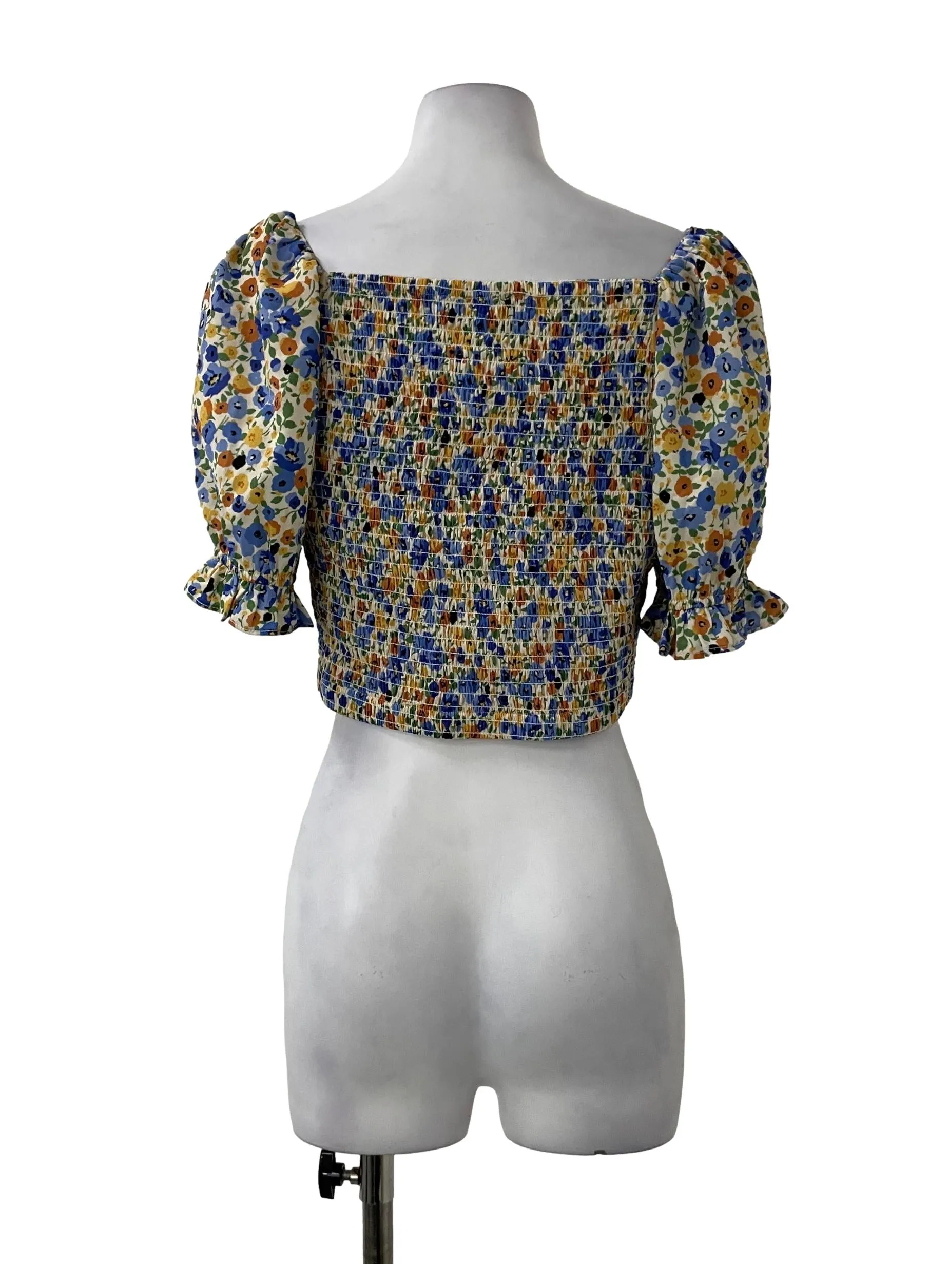 Yellow Floral Puff Sleeve Top
