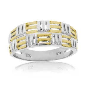 Yellow Gold Plated Sterling Silver Wedding Band Size 7