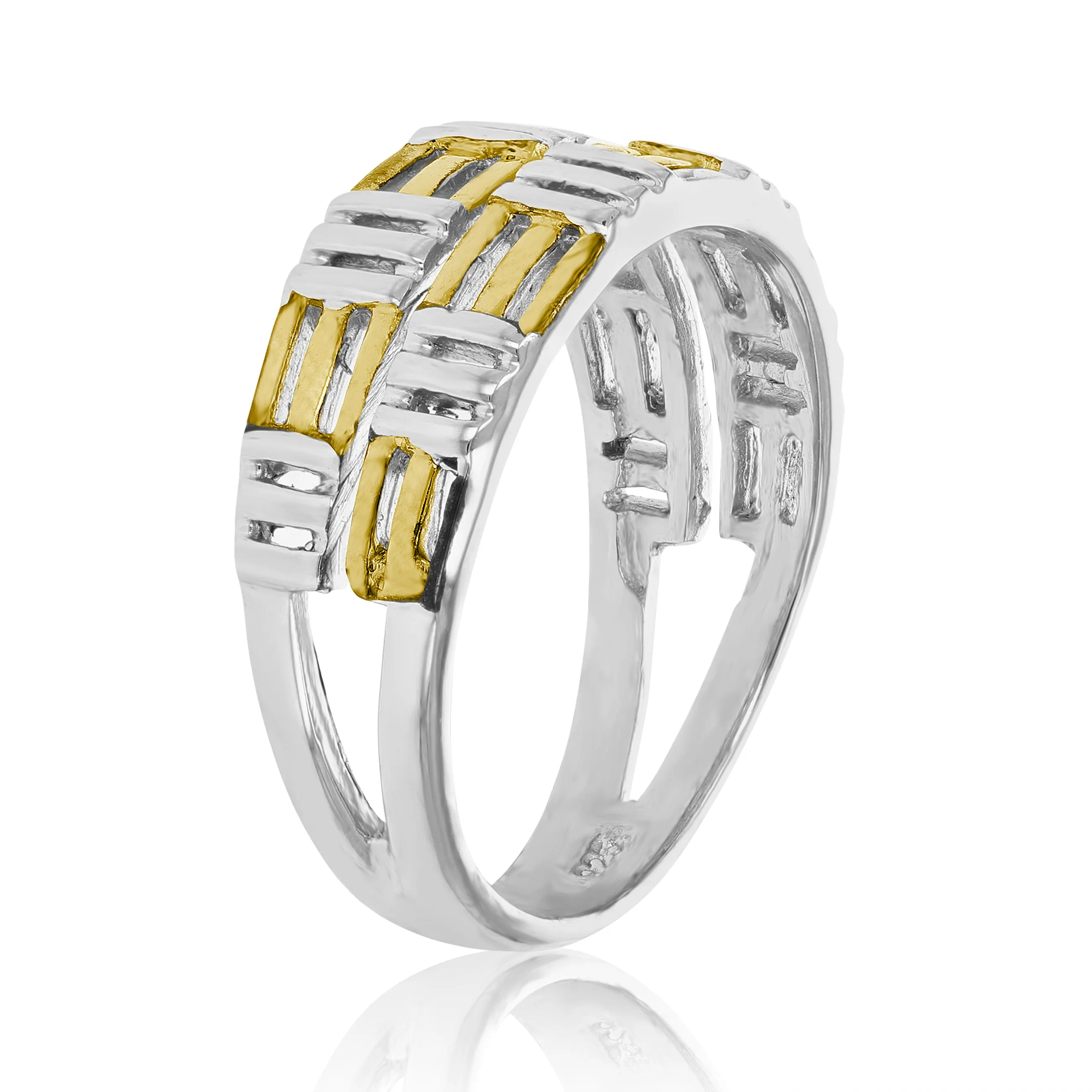 Yellow Gold Plated Sterling Silver Wedding Band Size 7