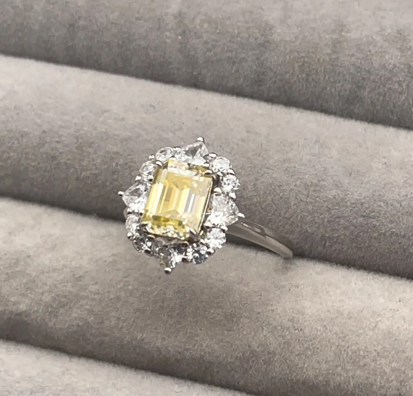 Yellow Moissanite Diamond Engagement Ring | 2.0 CT Ring | Yellow Diamond Engagement Ring | Yellow Diamond Ring | Yellow Moissanite Ring