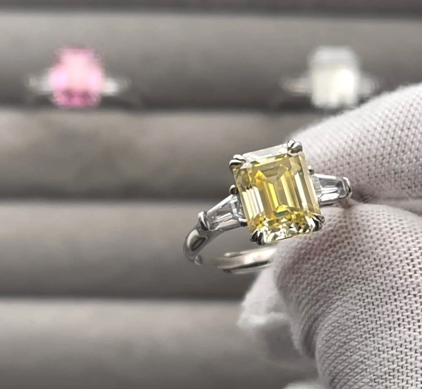 Yellow Moissanite Diamond Engagement Ring | 3.0 CT Ring | Yellow Diamond Engagement Ring | Yellow Diamond Ring | Yellow Moissanite Ring