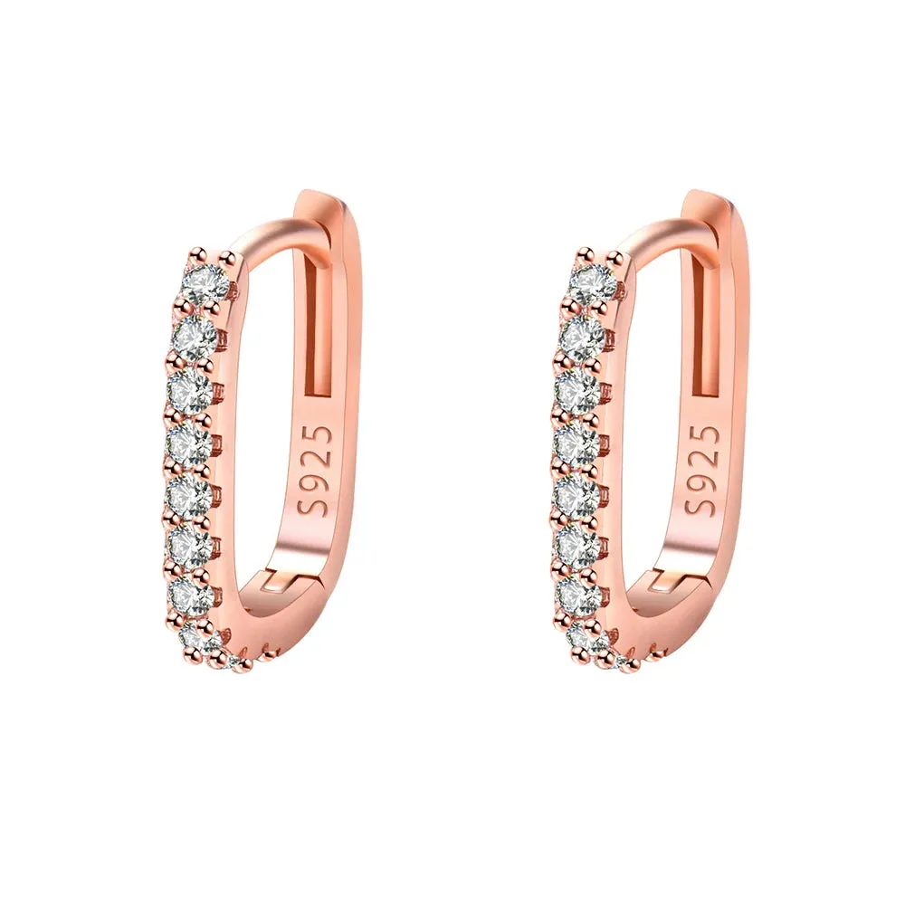 Zircon Circle Hoop Earrings