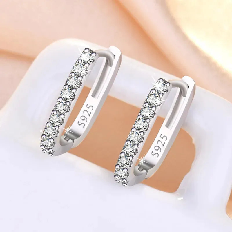 Zircon Circle Hoop Earrings
