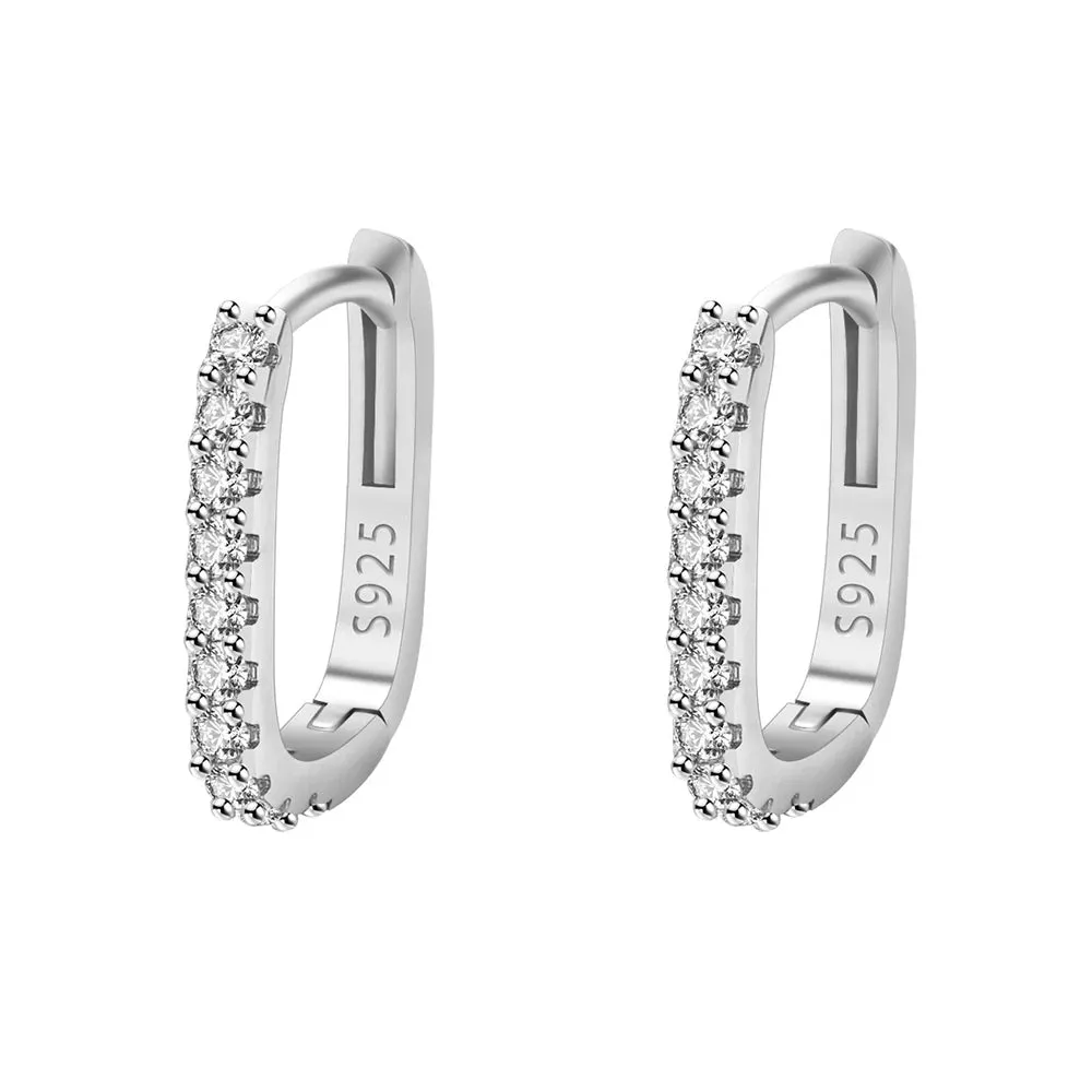 Zircon Circle Hoop Earrings