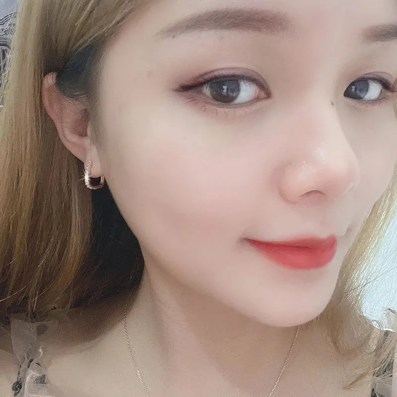 Zircon Circle Hoop Earrings