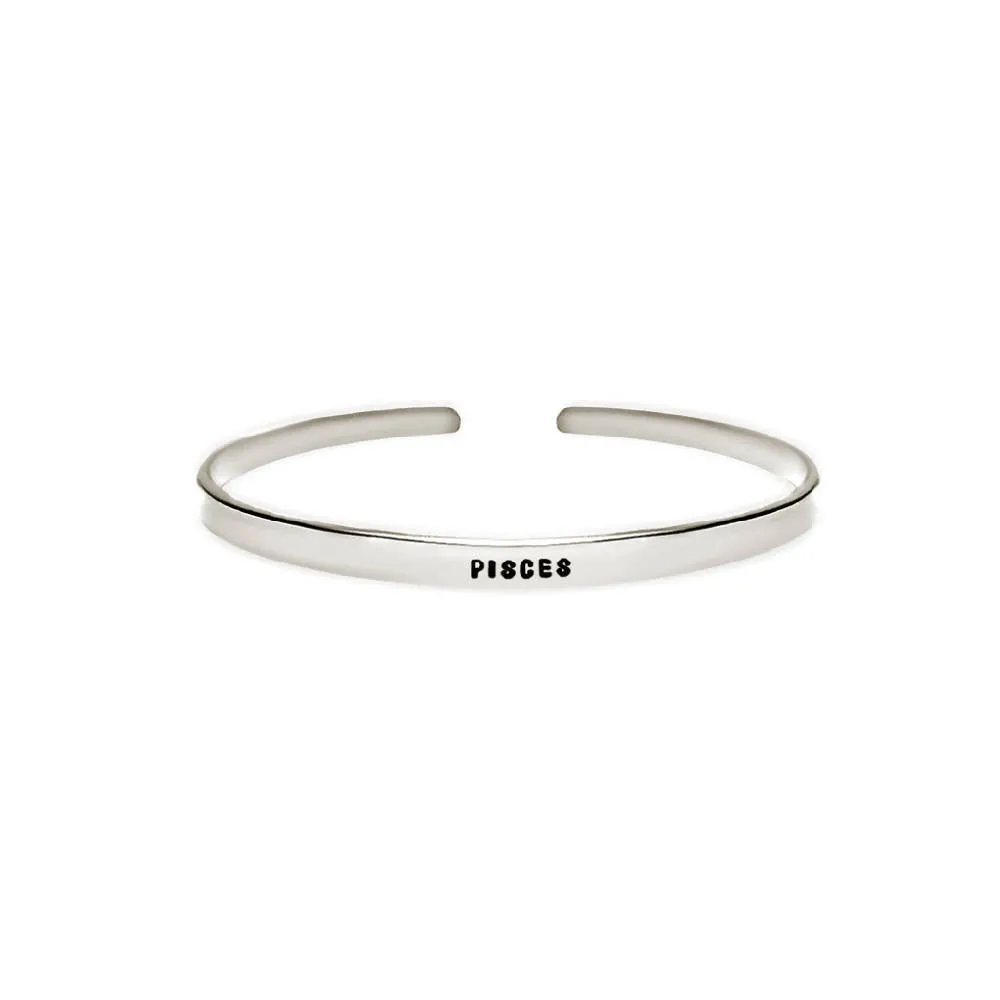 Zodiac Sign Cuff Bracelet - Aluminum