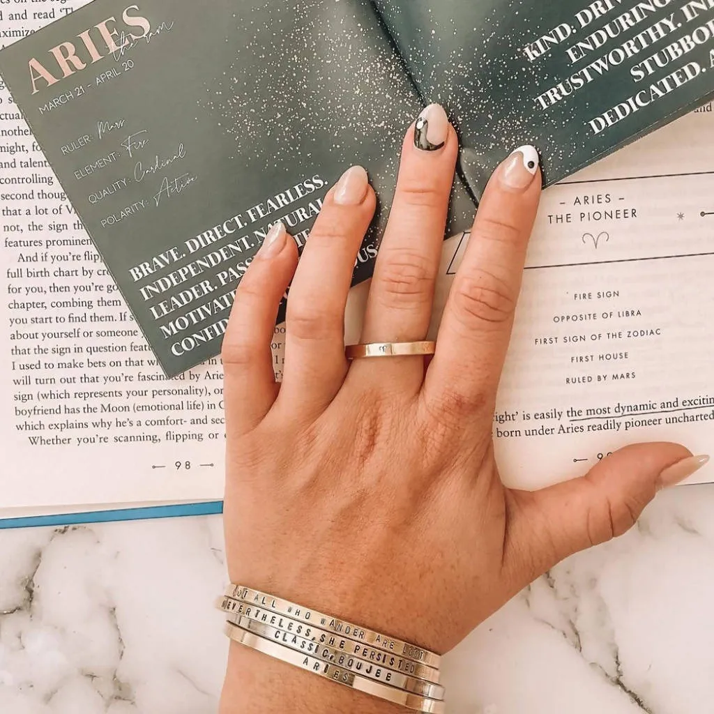 Zodiac Sign Cuff Bracelet - Aluminum